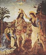 Andrea del Verrocchio The Baptism of Christ, oil painting artist